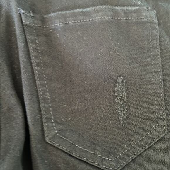 Forever 21 Black Bib Overall Ripped Skinny Jeans Size 26 Distressed Festival - Picture 14 of 15